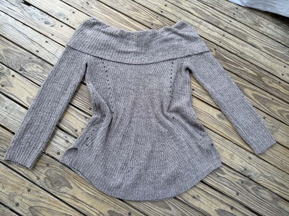 Moth Anthropologie Off-the-Shoulder Marled Knit Sweater